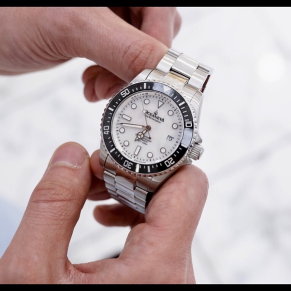 OCEANEVA DEEP EXPLORER DIVER WATCH RARE WHITE MOP - Picture 4 of 15